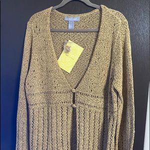 ‘MS’ Two Button Crochet Cardigan (Plus)